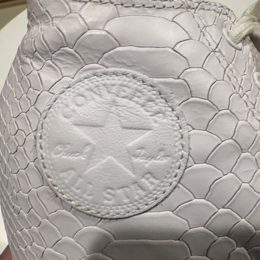 Converse Chuck Taylor Lux Mid Hidden Wedge White Python Leather Women's 8 - Picture 8 of 11